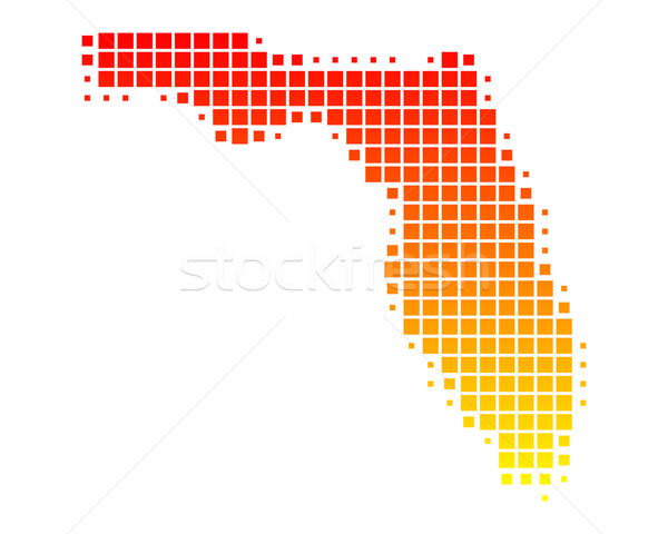 Carte Floride modèle Amérique USA carré [[stock_photo]] © rbiedermann