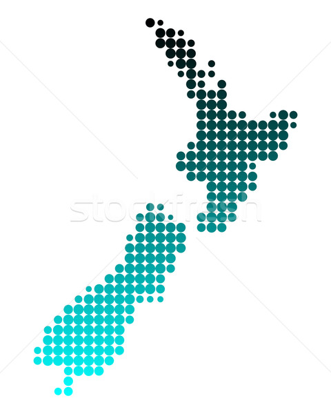 Karte New Zealand blau Insel Muster Land Stock foto © rbiedermann