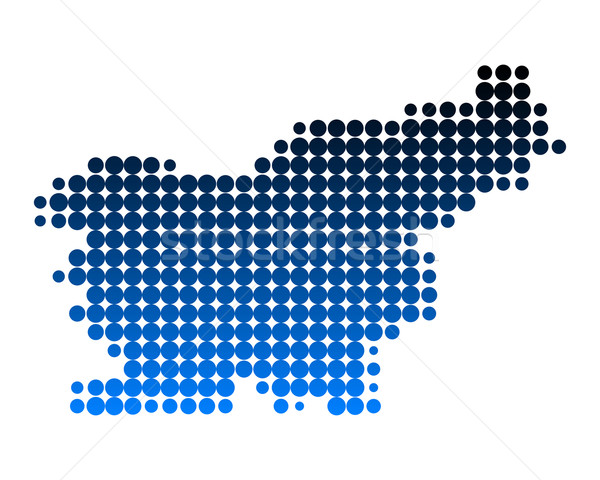 Mapa Eslovenia azul patrón círculo punto Foto stock © rbiedermann