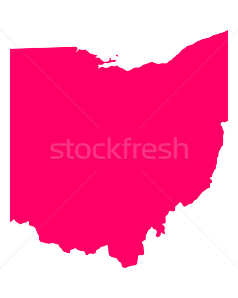 Stockfoto: Kaart · Ohio · reizen · amerika · paars · geïsoleerd