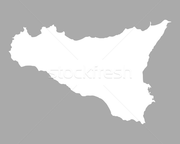 карта Сицилия острове Италия изолированный иллюстрация Сток-фото © rbiedermann