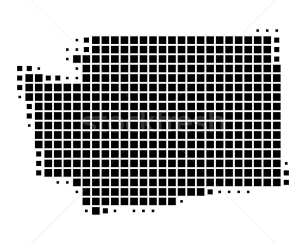 Stock fotó: Térkép · Washington · fekete · minta · Amerika · tér