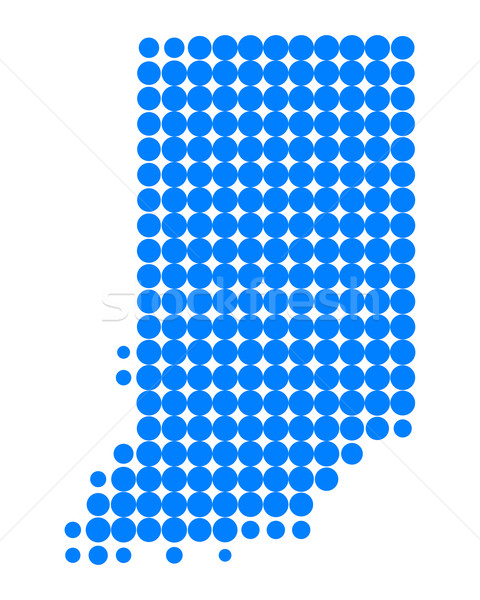 Mapa Indiana azul padrão américa círculo Foto stock © rbiedermann