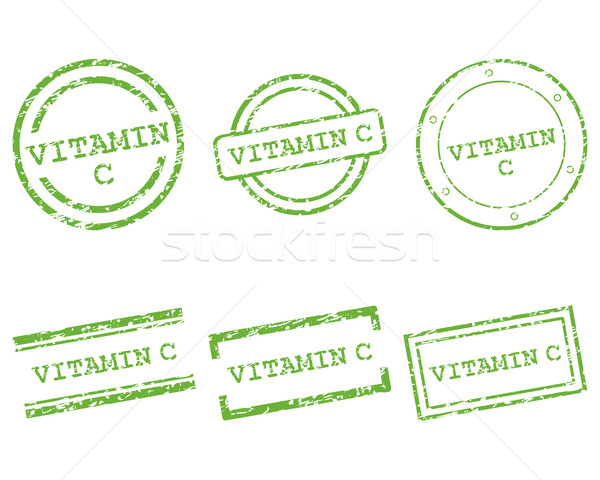 Vitamin c Briefmarken Gesundheit Stempel Grafik Verkauf Stock foto © rbiedermann