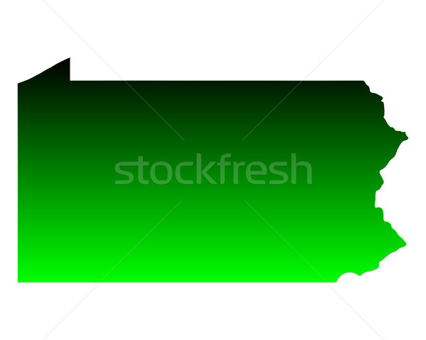 Hartă Pennsylvania verde călători America SUA Imagine de stoc © rbiedermann