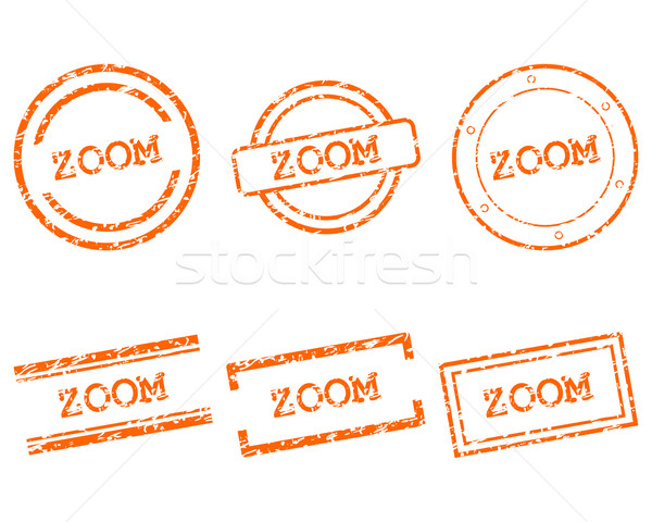Zoom postzegels stempel grafische tag zegel Stockfoto © rbiedermann