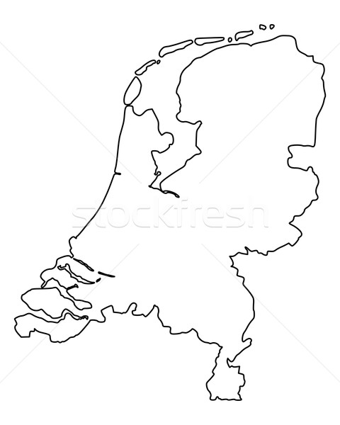 Foto stock: Mapa · Holanda · holandês · vetor · isolado · cinza