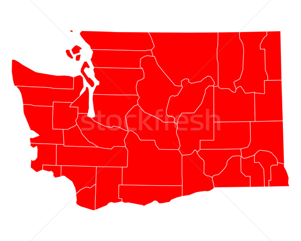 Mapa Washington viaje rojo EUA aislado Foto stock © rbiedermann