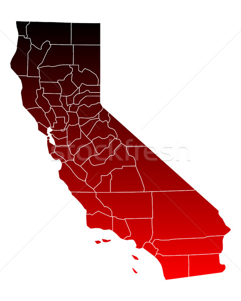 Mapa Califórnia viajar vermelho EUA isolado Foto stock © rbiedermann