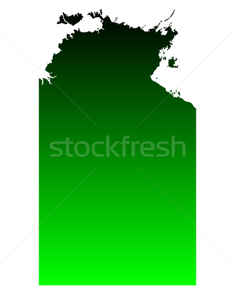 Kaart noordelijk gebied groene vector Australië Stockfoto © rbiedermann