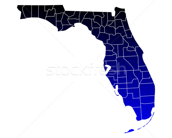 Foto stock: Mapa · Florida · azul · viaje · EUA · aislado