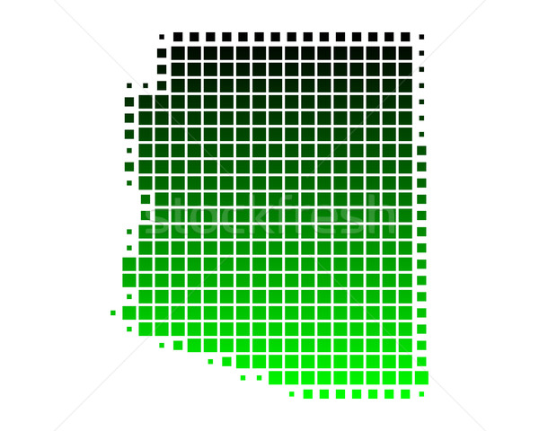 Kaart Arizona groene patroon amerika vierkante Stockfoto © rbiedermann