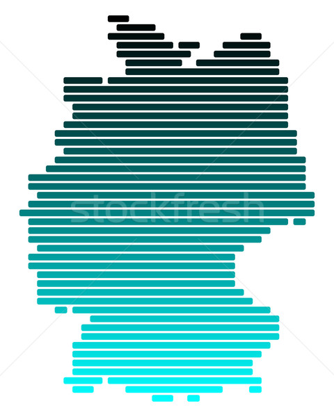 Hartă Germania verde albastru linie linii Imagine de stoc © rbiedermann