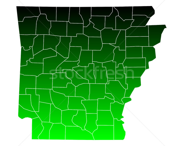 карта Арканзас зеленый путешествия США изолированный Сток-фото © rbiedermann