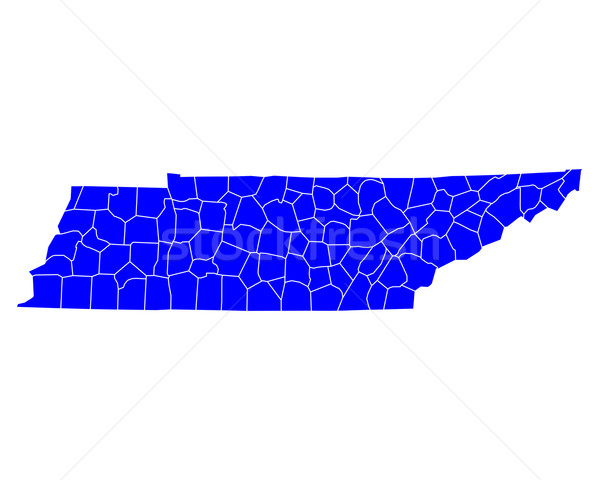 Harita Tennessee mavi seyahat ABD yalıtılmış Stok fotoğraf © rbiedermann
