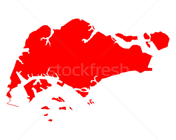 Carte rouge vecteur isolé illustration géographie [[stock_photo]] © rbiedermann