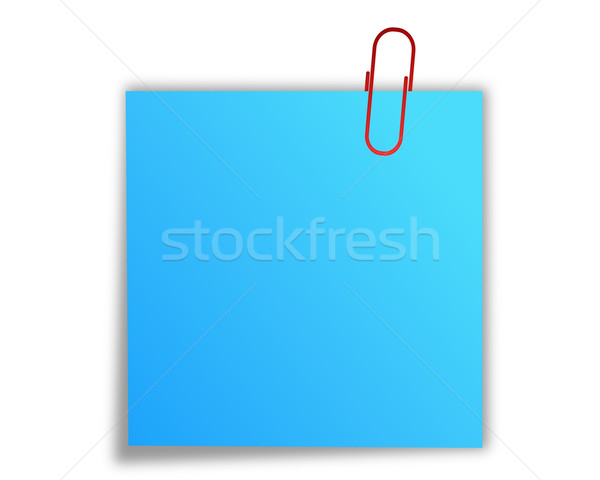 Levélpapír gemkapocs iroda kék jegyzet jegyzettömb Stock fotó © rbiedermann