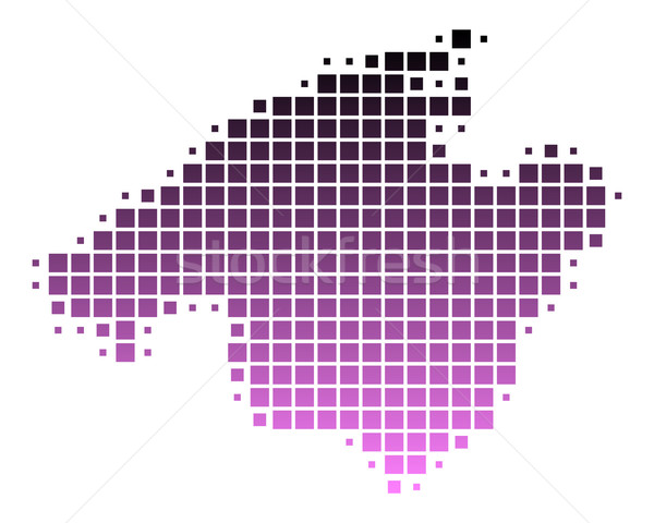 Carte majorque modèle rose carré Espagne [[stock_photo]] © rbiedermann