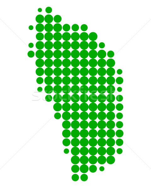 Mapa Dominica verde padrão círculo caribbean Foto stock © rbiedermann
