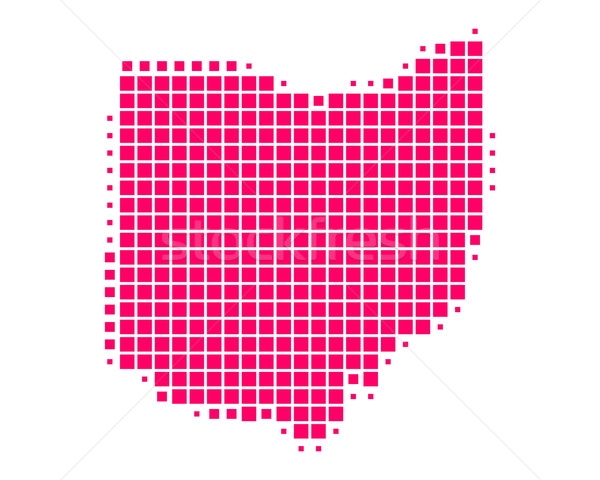 Kaart Ohio patroon amerika paars vierkante Stockfoto © rbiedermann