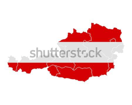 Map and flag of Austria Stock photo © rbiedermann