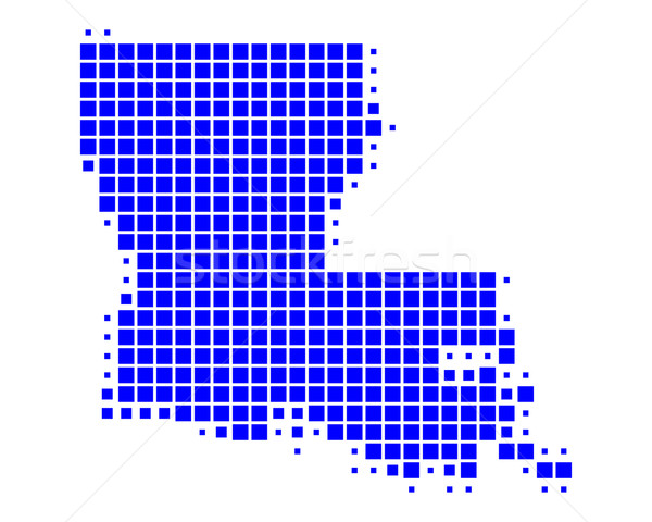 Kaart Louisiana Blauw patroon amerika vierkante Stockfoto © rbiedermann
