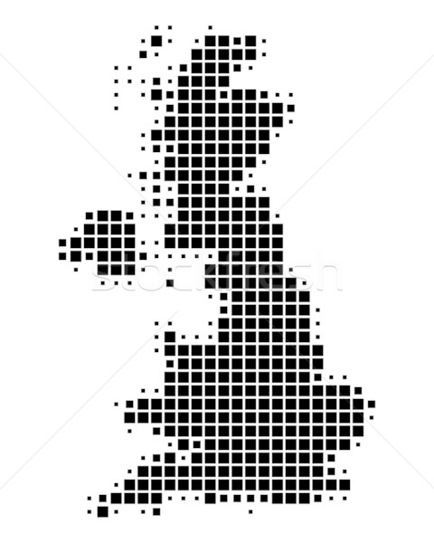 Mapa gran bretaña negro patrón Inglaterra cuadrados Foto stock © rbiedermann