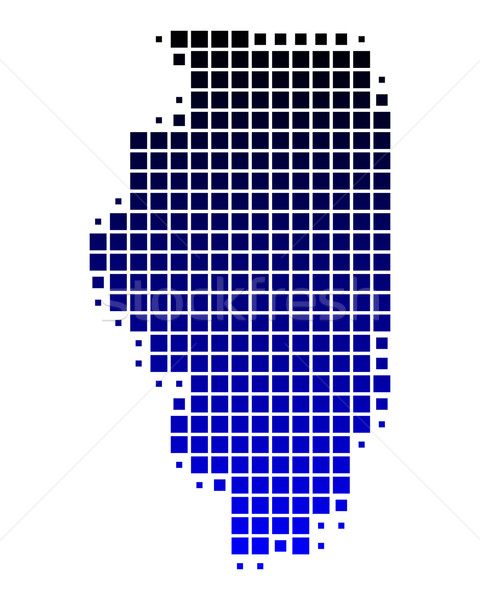 地圖 伊利諾伊州 藍色 模式 美國 美國 商業照片 © rbiedermann