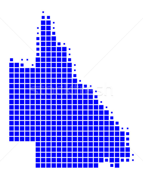 Kaart queensland Blauw reizen patroon vierkante Stockfoto © rbiedermann