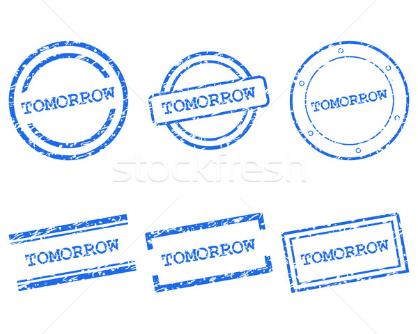 Morgen postzegels ontwerp brief stempel tag Stockfoto © rbiedermann