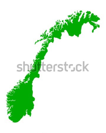 Carte Norvège vert vecteur isolé [[stock_photo]] © rbiedermann