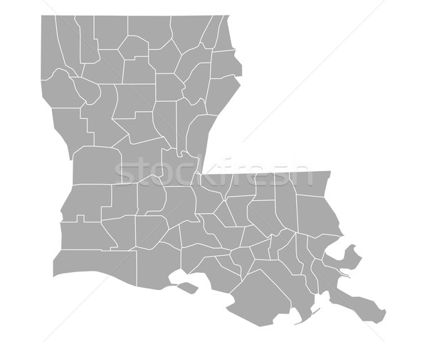 Mapa Louisiana linha vetor ilustração cinza Foto stock © rbiedermann