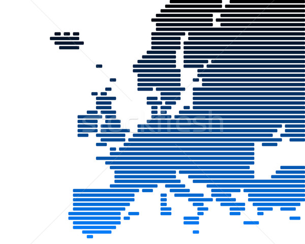 Hartă Europa albastru linie linii punct Imagine de stoc © rbiedermann