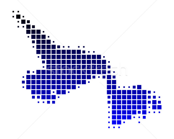 Térkép Újfundland labrador kék utazás minta Stock fotó © rbiedermann