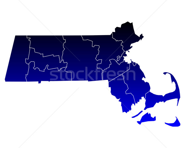 карта Массачусетс синий путешествия США изолированный Сток-фото © rbiedermann