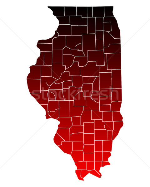 Mapa Illinois viaje rojo EUA aislado Foto stock © rbiedermann