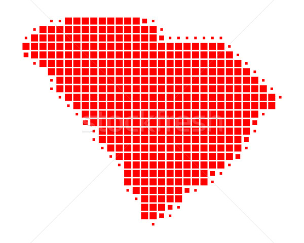 Harita Güney Carolina kırmızı model Amerika kare Stok fotoğraf © rbiedermann
