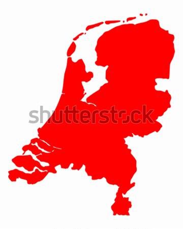 Mapa Países Bajos rojo Holanda vector aislado Foto stock © rbiedermann