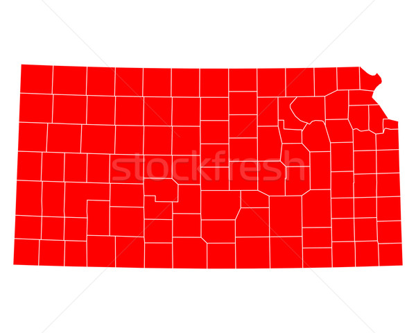 Map of Kansas Stock photo © rbiedermann