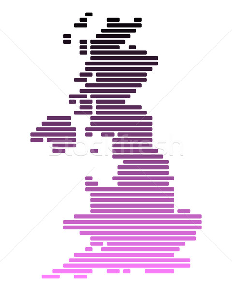 Kaart groot-brittannië roze Engeland lijn lijnen Stockfoto © rbiedermann