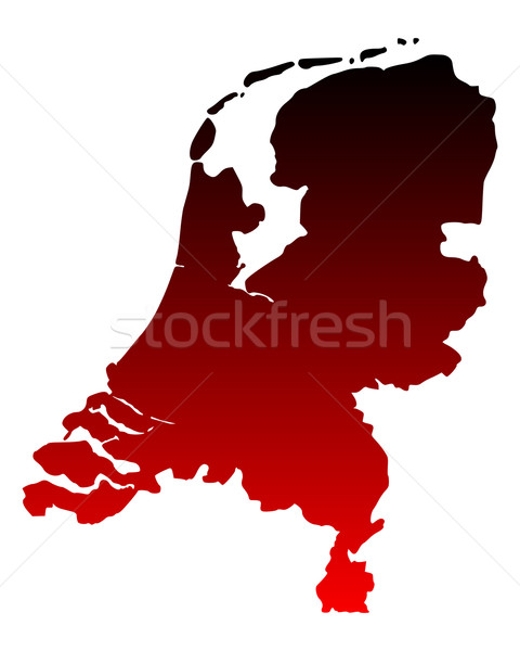 Mapa Países Bajos rojo Holanda vector aislado Foto stock © rbiedermann