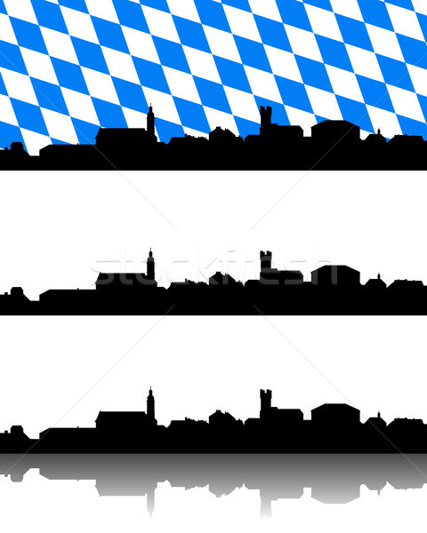 Silhouette of Furth im Wald, Bavaria Stock photo © rbiedermann