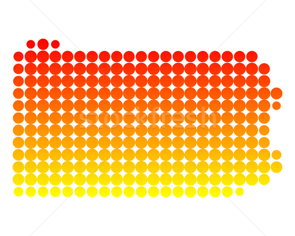 Harita Pensilvanya model Amerika daire nokta Stok fotoğraf © rbiedermann