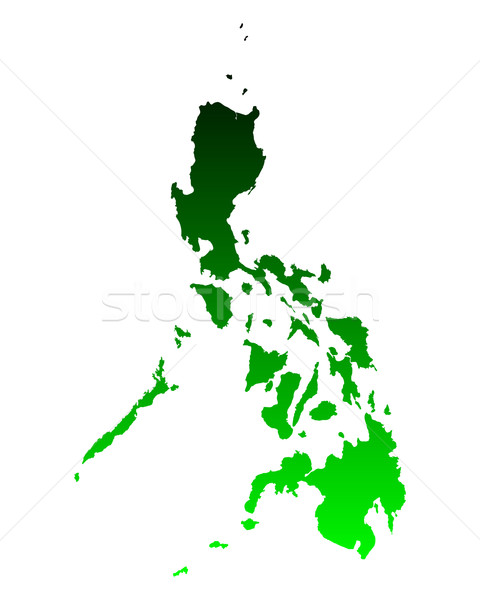 Carte Philippines fond vert Voyage ligne [[stock_photo]] © rbiedermann