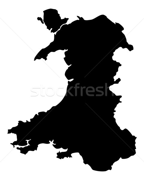Kaart wales achtergrond lijn vector Stockfoto © rbiedermann