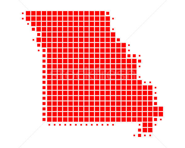 Mapa Misuri rojo patrón América cuadrados Foto stock © rbiedermann