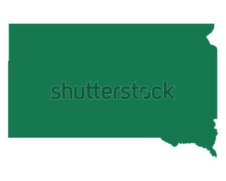 Stock fotó: Térkép · Dél-Dakota · zöld · utazás · Amerika · USA