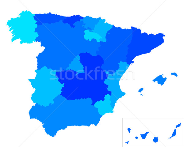 Hartă Spania fundal linie vector Madrid Imagine de stoc © rbiedermann