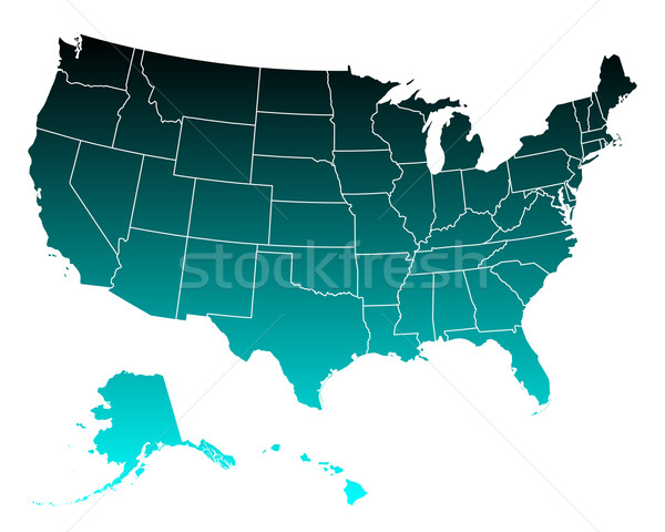 Térkép USA zöld kék Amerika vektor Stock fotó © rbiedermann