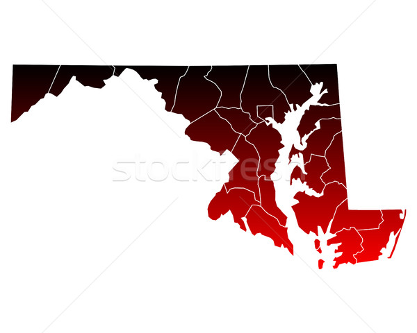 Karte Maryland Reise rot USA isoliert Stock foto © rbiedermann